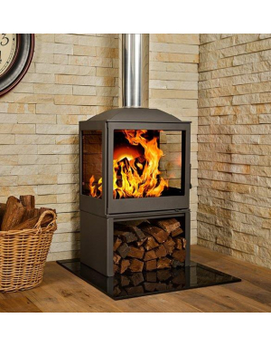 Szyba Hartowana pod kominek Czarna 100x50