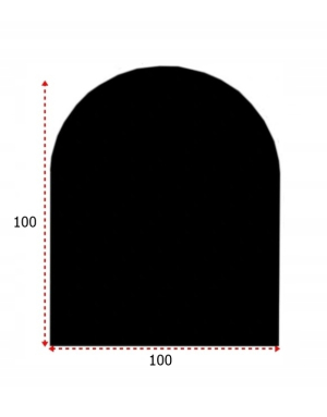 Szyba Hartowana pod kominek Czarna 100x100 Łuk