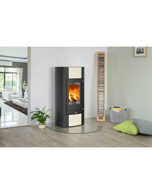 Szyba Hartowana pod kominek Czarna 100x100 Łuk