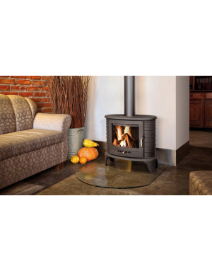 Szyba Hartowana pod kominek Czarna 100x100 Łuk