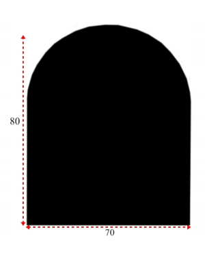 Szyba Hartowana pod kominek Czarna 80x70
